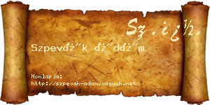 Szpevák Ádám névjegykártya